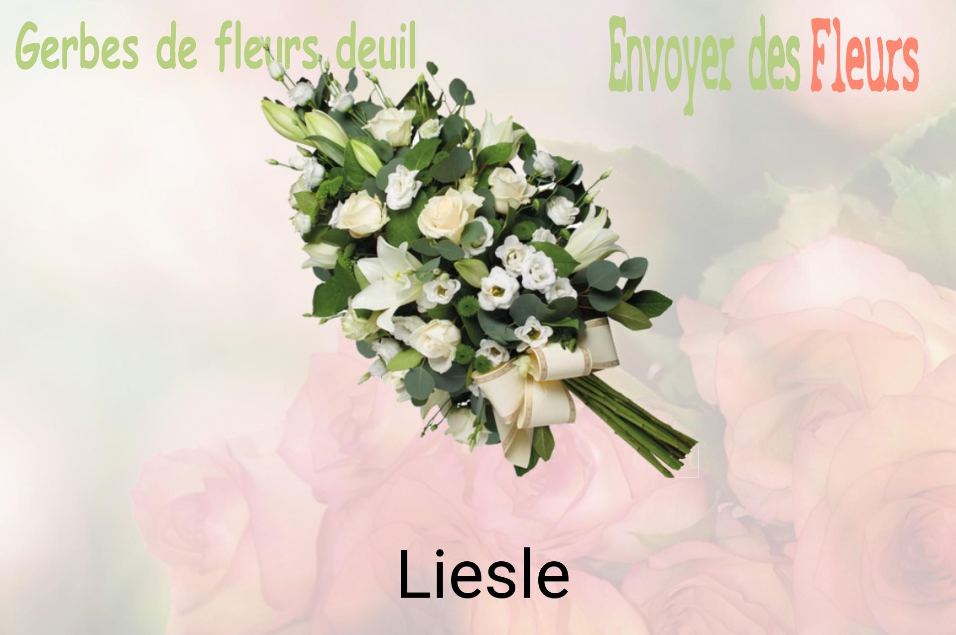 Gerbe de fleurs de deuil livrée à Liesle